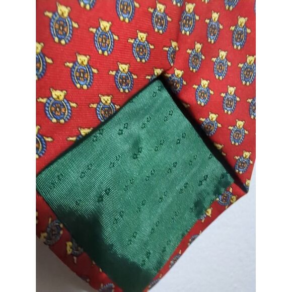 Zadi Andrews Ties Silk Neck Tie Red Bears Reine Seide‎ Made in Italy - Picture 5 of 6